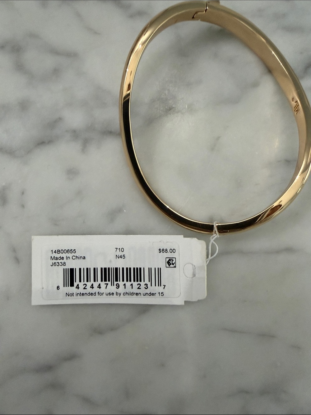 Lauren Ralph Lauren Polished Gold Oval Hinged Bangle Bracelet - Picture 3 of 3